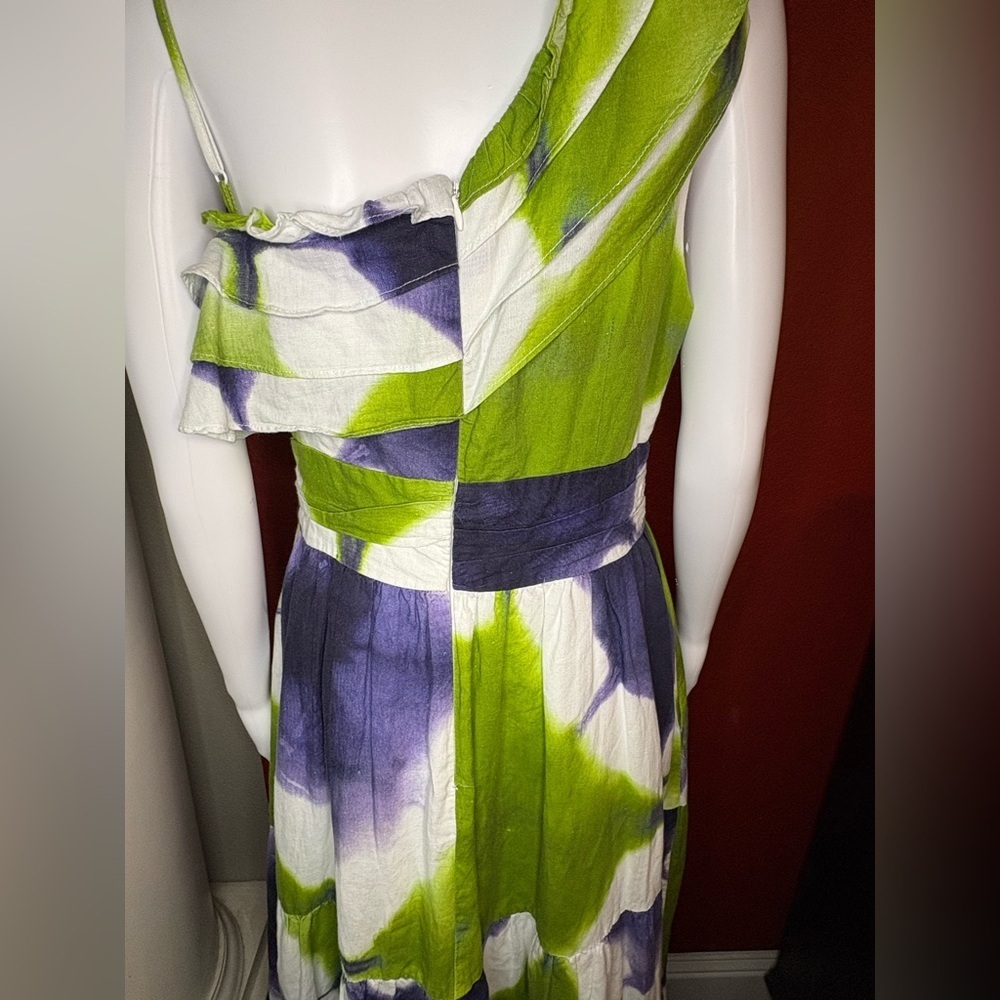 Busayo Collective One-Shoulder Tie-Dye Maxi Dress. Size 12 - Picture 4 of 10